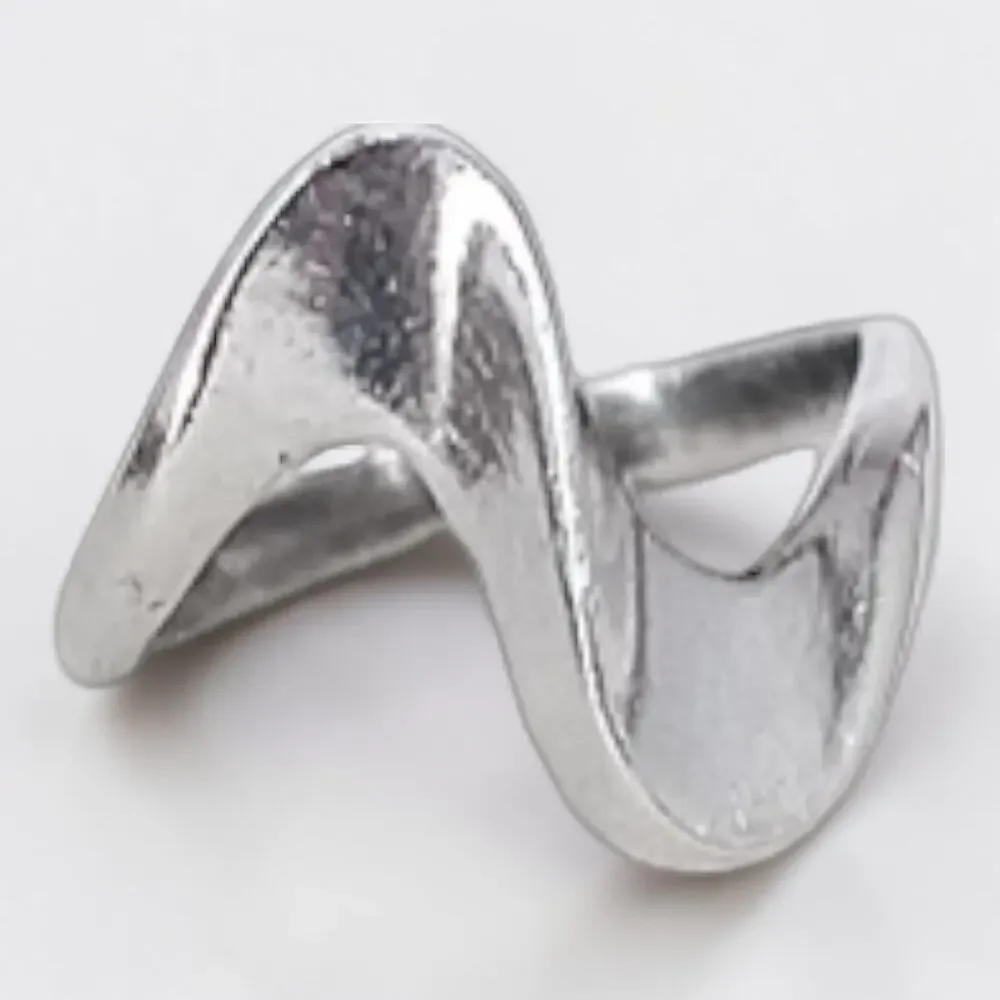 Sterling Silver 925 Wave Ring Adjustable Size Vintage Geometric Statement